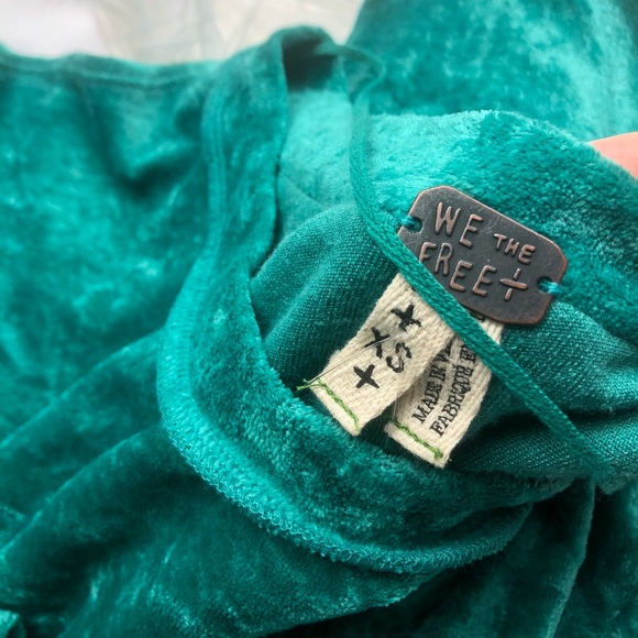 NWT Free People Teal Velvet Milan Top - Picture 4 of 4